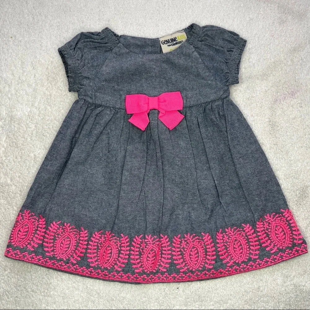 Genuine Kids Oshkosh Baby Girl 0-3 Months 100% Cotton Dress